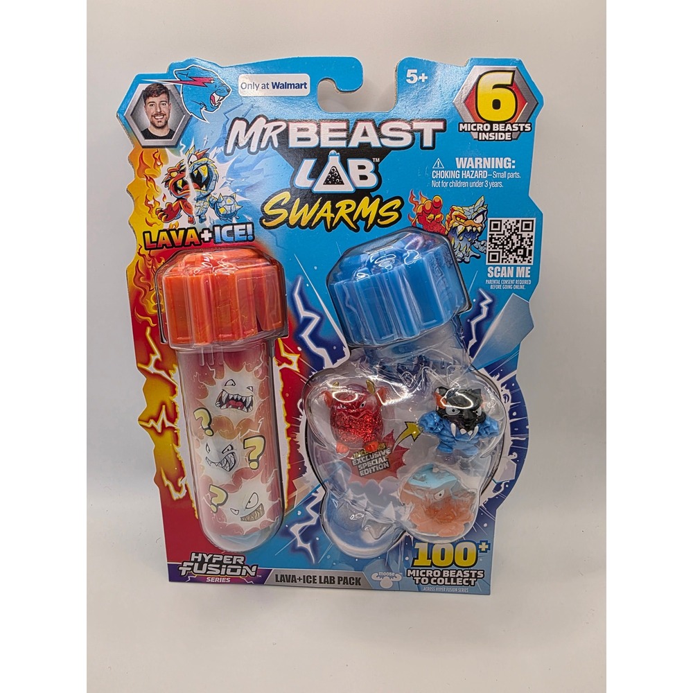 MrBeast Lab Swarms Hyper Fusion Series Lava + Ice Lab Pack 6 Micro Beasts NEW